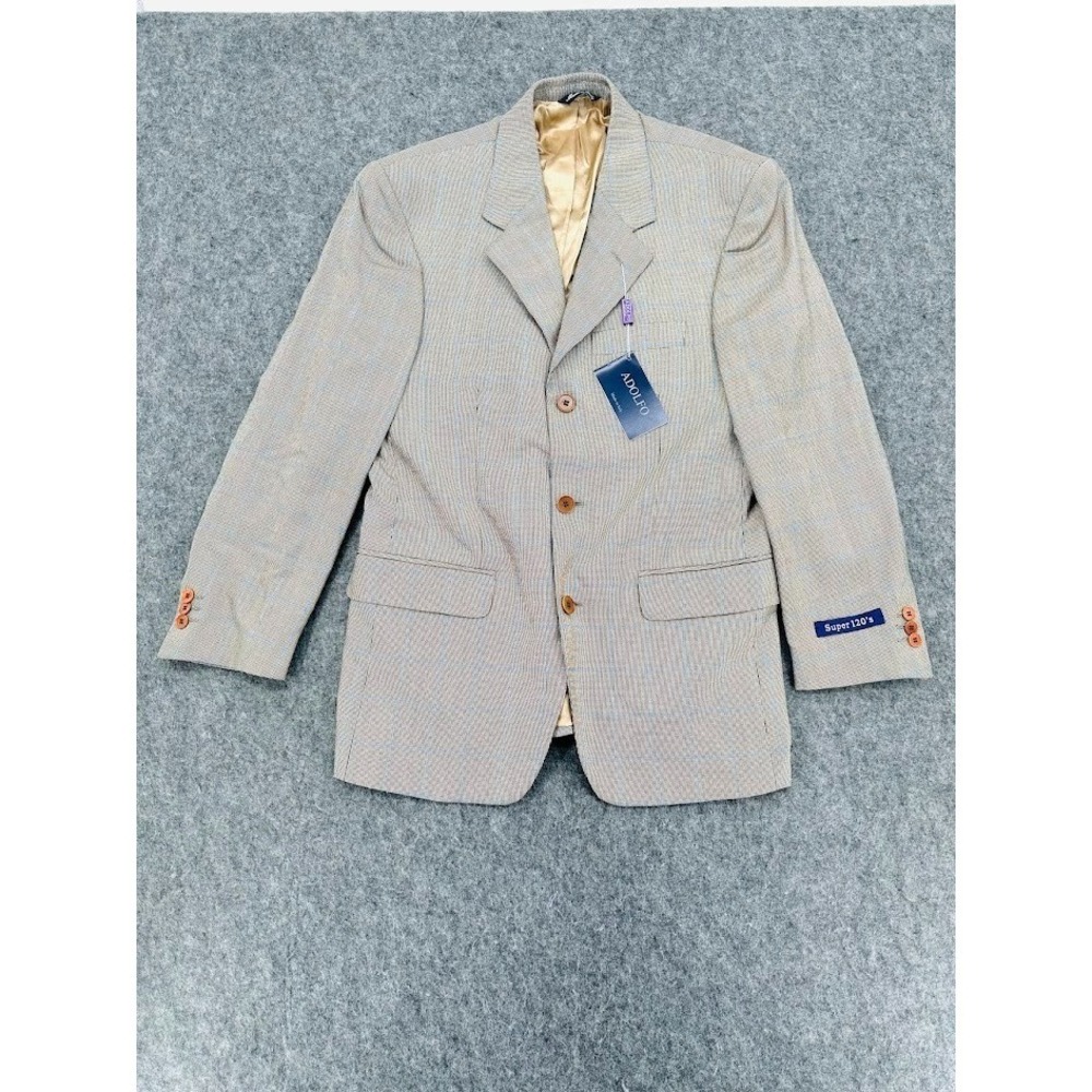 Adolfo Italy Super 120s Blazer 36S Silk Wool‎ New Tag Designer Luxury Coat
